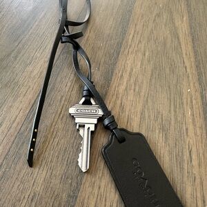 Coach Black Leather Bag Charm